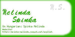 melinda spinka business card